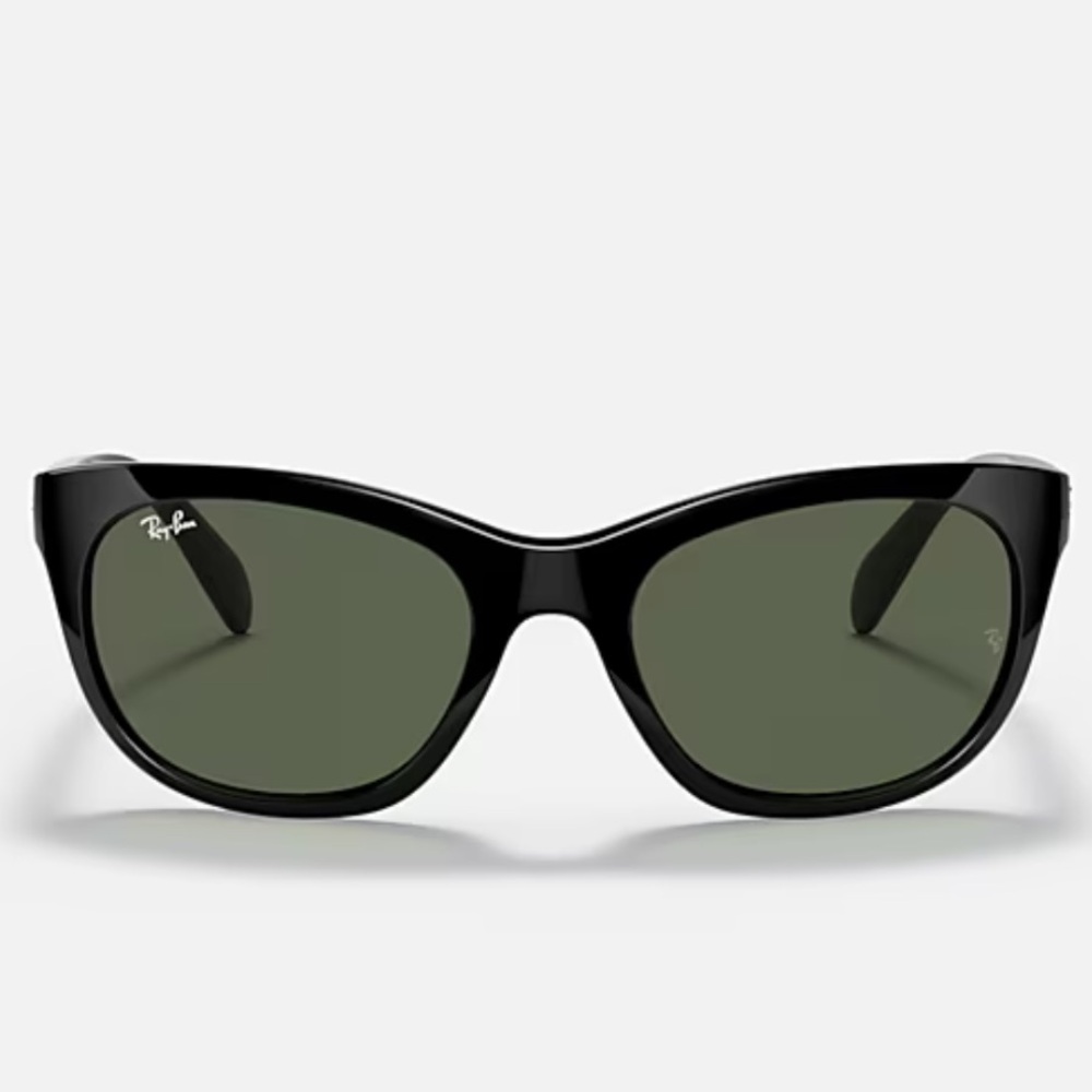 Ray-Ban Black Frame Sunglasses with Green Lenses - Picture 2 of 4